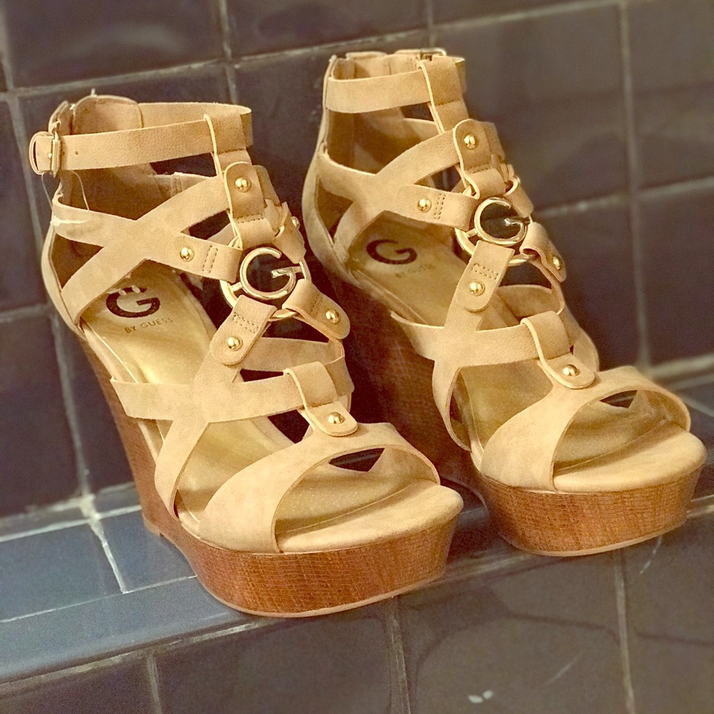 Tan Guess wedges